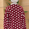 Polka Dot Buttoned Knit Tunic Burgundy - immagine 4