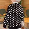 Polka Dot Buttoned Knit Tunic Black - immagine 4