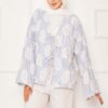 ⁦Fringe Detail Tied Front Kimono Indigo⁩ - الصورة ⁦2⁩