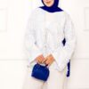 Fringe Detail Tied Front Kimono Blue - Afbeelding 2