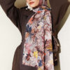 Colorful Leaf Pattern French Terry Shawl Brown – Bild 5