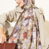 Colorful Leaf Pattern French Terry Shawl Brown