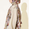 Colorful Leaf Pattern French Terry Shawl Brown – Bild 3