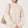 Ribbed Basic Knit Sweater Beige