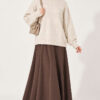 Ribbed Basic Knit Sweater Beige - immagine 2
