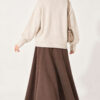 Ribbed Basic Knit Sweater Beige - immagine 4