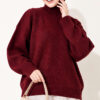 Ribbed Basic Knit Sweater Dark Brown - immagine 6
