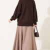 Ribbed Basic Knit Sweater Dark Brown - immagine 4