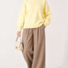 ⁦Ribbed Basic Knit Sweater Yellow⁩ - الصورة ⁦2⁩
