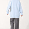 Ribbed Crew Neck Knit Tunic Baby Blue – Bild 4