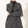Ribbed Crew Neck Knit Tunic Smoke – Bild 3