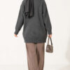 Ribbed Crew Neck Knit Tunic Smoke – Bild 4