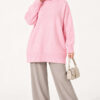 Ribbed Crew Neck Knit Tunic Pink - Imagen 2