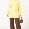Ribbed Crew Neck Knit Tunic Yellow - Imagen 2