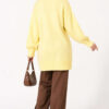 Ribbed Crew Neck Knit Tunic Yellow - Imagen 4