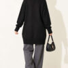 Ribbed Crew Neck Knit Tunic Black – Image 4