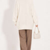 Ribbed Crew Neck Knit Tunic Stone – Bild 4