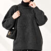 Ribbed Low-Shoulder Knit Tunic Anthracite - immagine 2