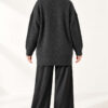 Ribbed Low-Shoulder Knit Tunic Anthracite - immagine 4