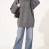 Ribbed Low-Shoulder Knit Tunic Smoke - immagine 3