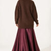 Ribbed Low-Shoulder Knit Tunic Brown – Bild 4