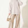 Ribbed Low-Shoulder Knit Tunic Stone - الصورة 3