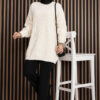 Ribbed Oversized Knit Sweater Ecru