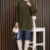 ⁦Ribbed Oversized Knit Sweater Khaki⁩ - الصورة ⁦4⁩