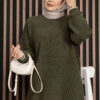 Ribbed Oversized Knit Sweater Khaki - immagine 2