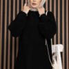 Ribbed Oversized Knit Sweater Black – Bild 2