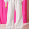 Embroidered Brushed French Terry Jogger Pants Grey - الصورة 5