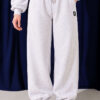 Embroidered Brushed French Terry Jogger Pants Grey – Image 5