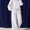 Embroidered Brushed French Terry Jogger Pants Grey - الصورة 2