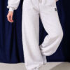 Embroidered Brushed French Terry Jogger Pants Grey - الصورة 3