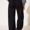 Embroidered Brushed French Terry Jogger Pants Black - immagine 4