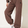 Embroidered Brushed French Terry Jogger Pants Mink – Bild 3