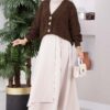 Knitted Cardigan with Hair Braided Pattern and Button Closure Black - Afbeelding 8