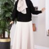 Knitted Cardigan with Hair Braided Pattern and Button Closure Black - Afbeelding 5