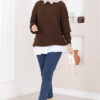 Braided Knit Sweater Brown – Image 3