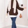 Braided Knit Sweater Brown – Image 6