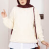 Braided Knit Sweater Cream – Image 2