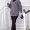 Knitted Cardigan with Hair Knit Detail and Button Closure Red - Afbeelding 5