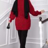 Knitted Cardigan with Hair Knit Detail and Button Closure Red - Afbeelding 4