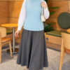 Terry Knit Sweater with Hair Braid Detailing Baby Blue – Image 2