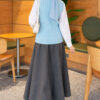 Terry Knit Sweater with Hair Braid Detailing Baby Blue – Image 4