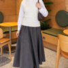 Terry Knit Sweater with Hair Braid Detailing White – Image 2