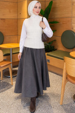 Alternative view of Terry Knit Sweater with Hair Braid Detailing White
