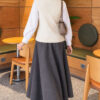 Terry Knit Sweater with Hair Braid Detailing White – Image 4