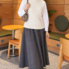Terry Knit Sweater with Hair Braid Detailing Ecru – Image 2