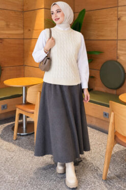 Alternative view of Terry Knit Sweater with Hair Braid Detailing Ecru